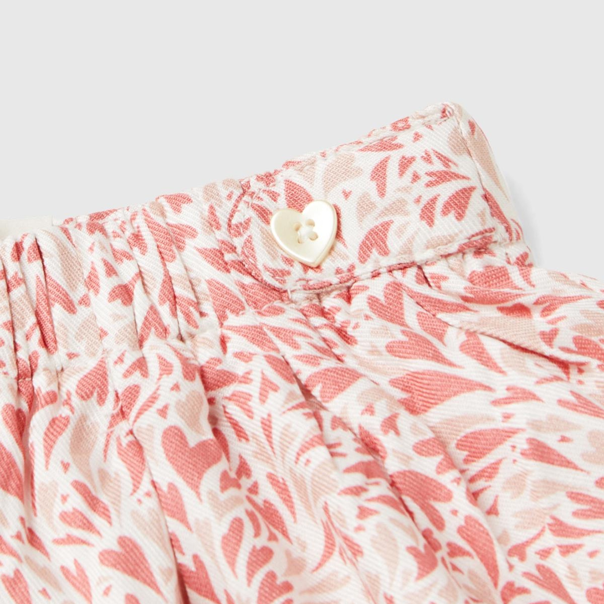 Bebek Pembe Beli Büzgülü Toka Detaylı Pileli Şort Etek