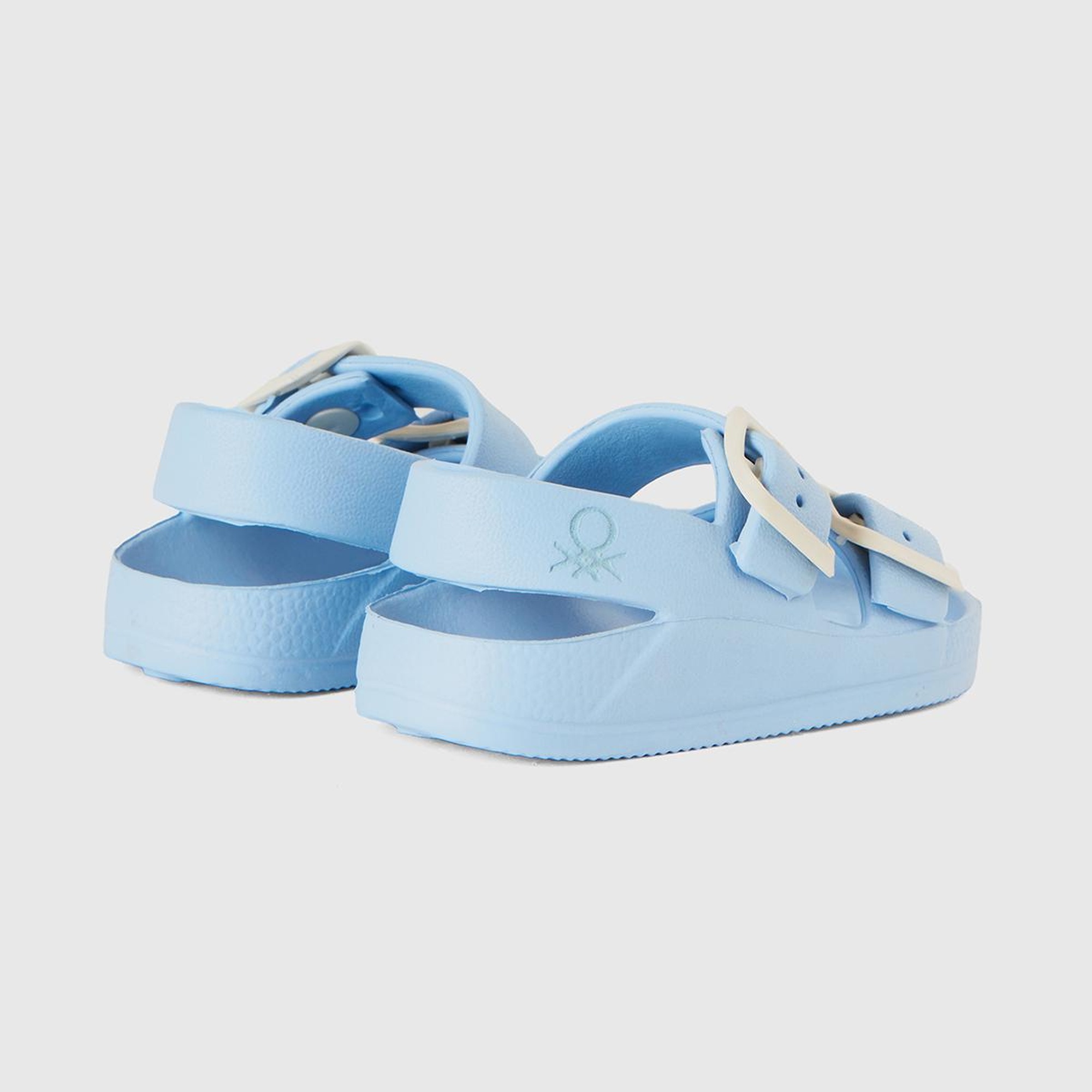 Erkek Çocuk Açık Mavi Logo Detaylı Çift Bantlı Ayarlanabilir Kemerli Sandalet