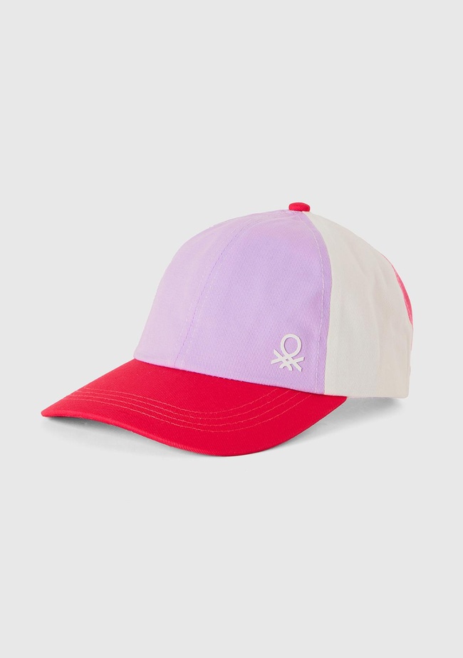  Erkek Çocuk Fuşya Önü Logo İşlemeli Çok Renkli Arkası Metal Tokalı Kep Şapka