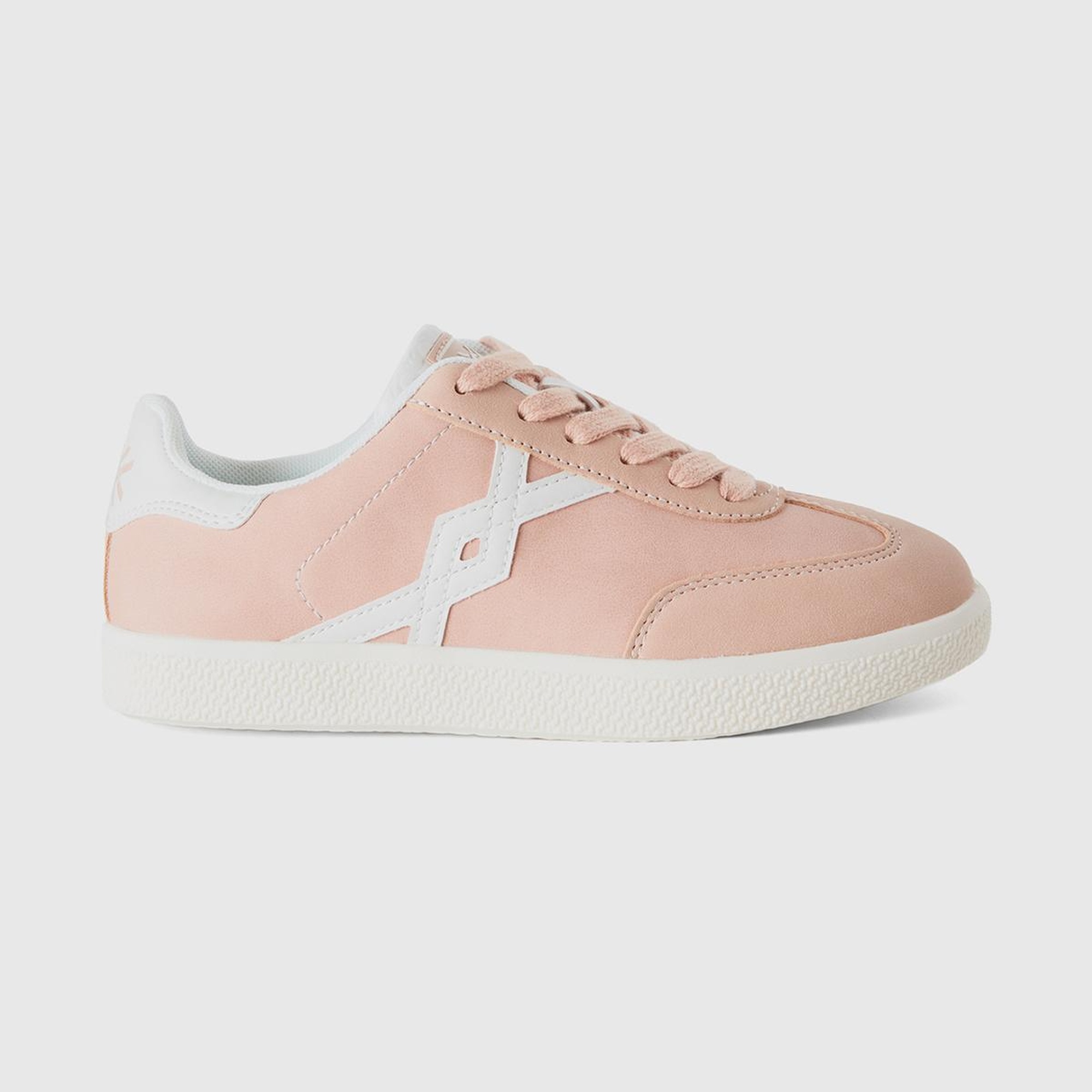 Kız Çocuk Bej Süet Görünümlü Suni Deri Bağcıklı Spor Ayakkabı