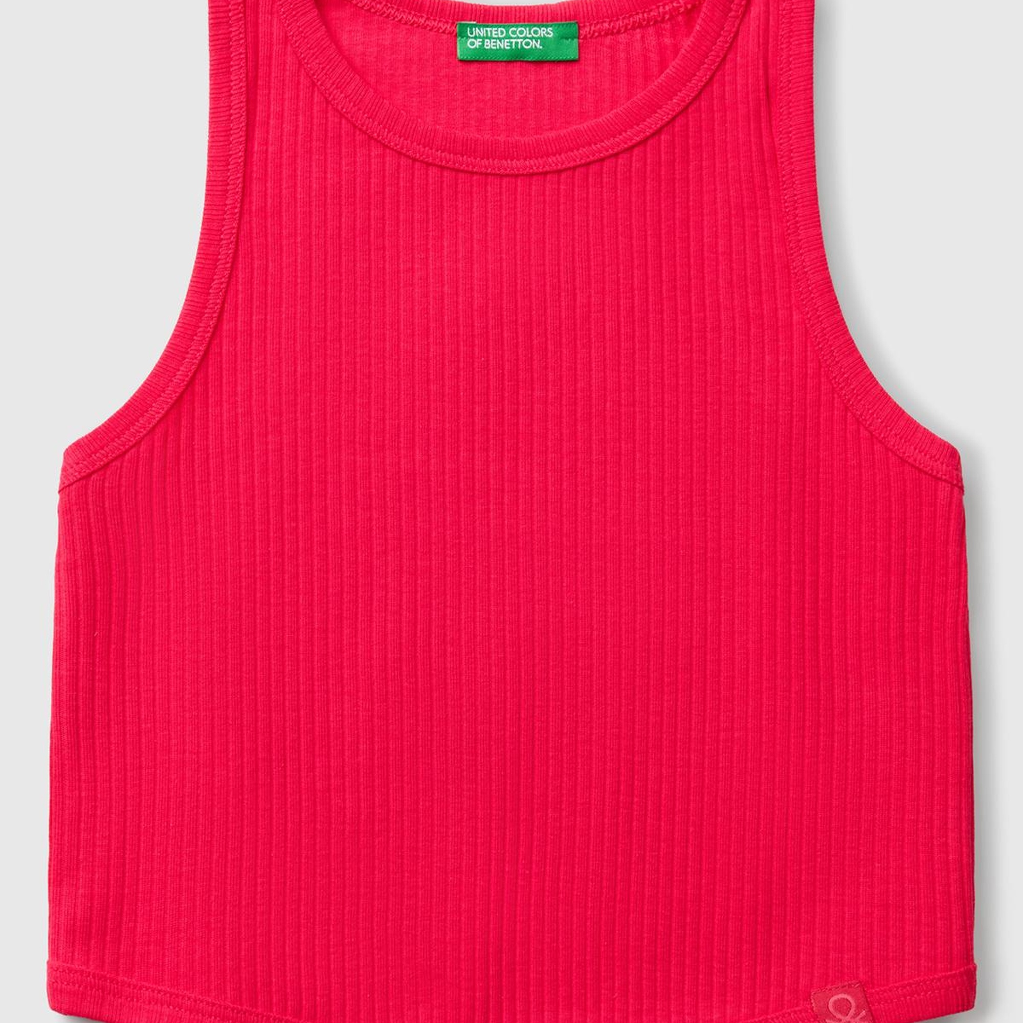 Kız Çocuk Fuşya Fitilli Crop Atlet