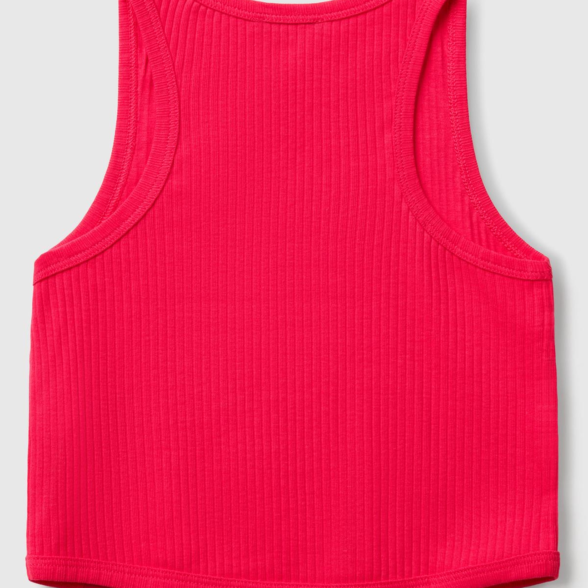 Kız Çocuk Fuşya Fitilli Crop Atlet