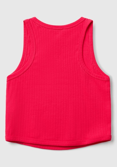  Kız Çocuk Fuşya Fitilli Crop Atlet