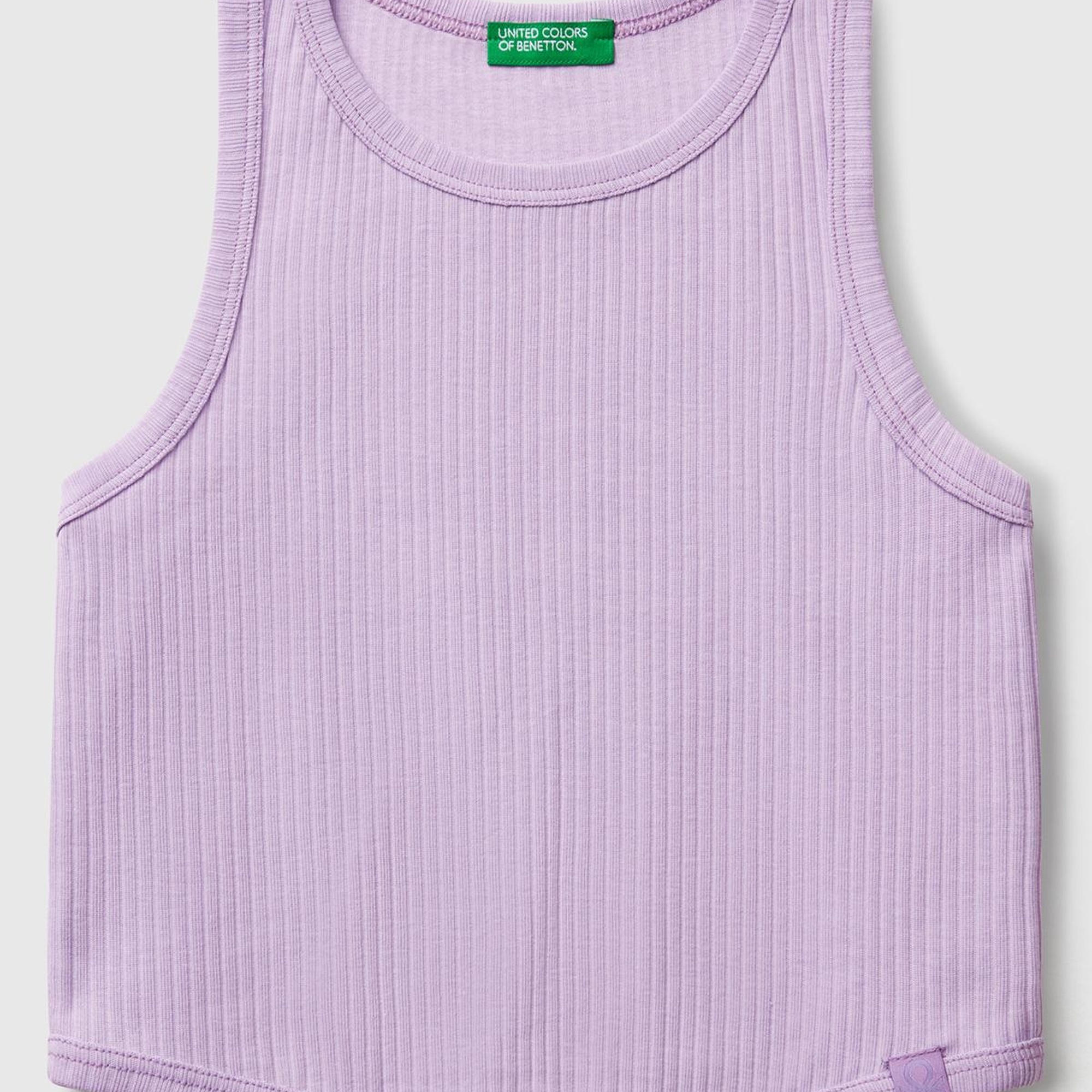 Kız Çocuk Lila Fitilli Crop Atlet