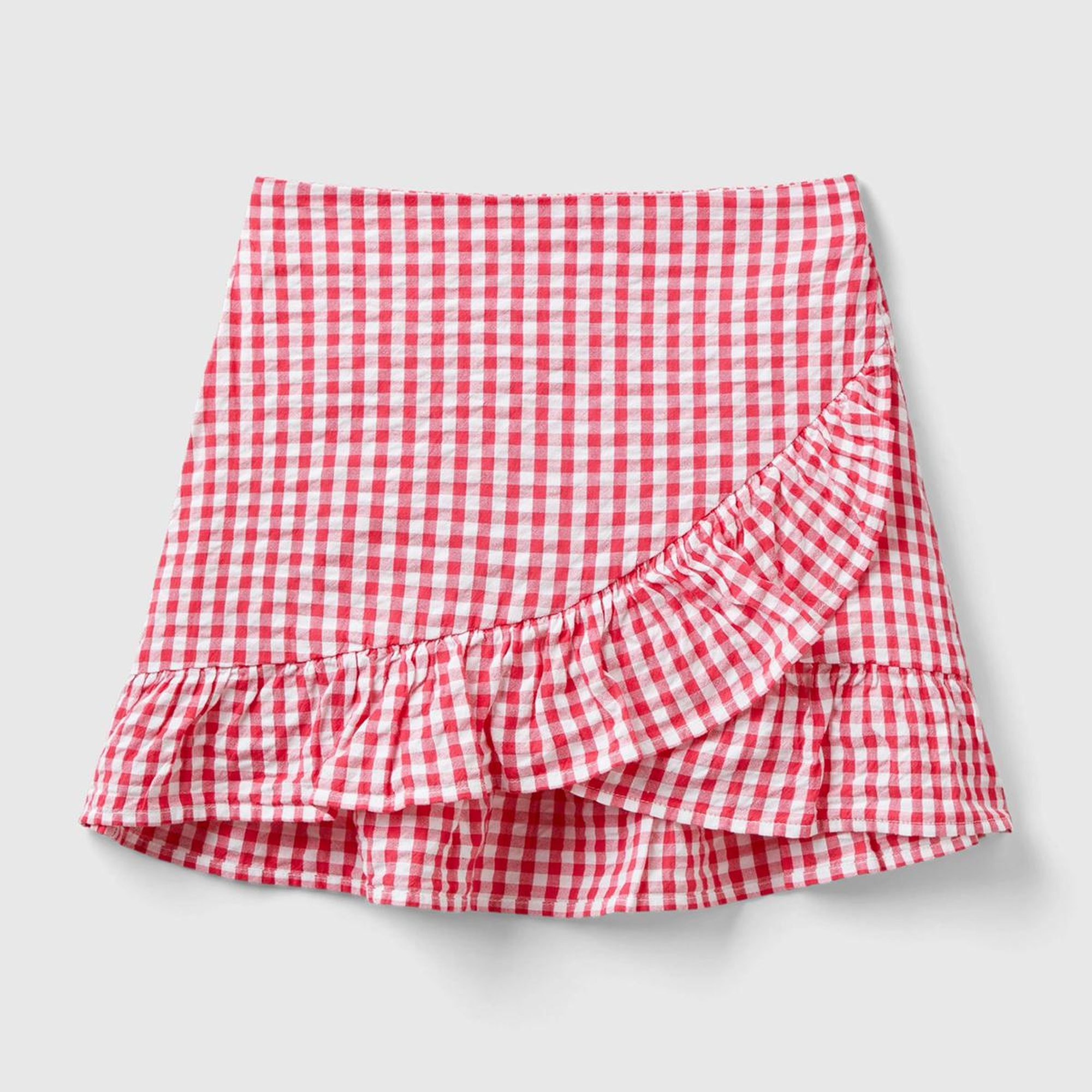 Kız Çocuk Kırmızı Tamamı Desenli Arkası Elastik Bantlı Anvelop Etek