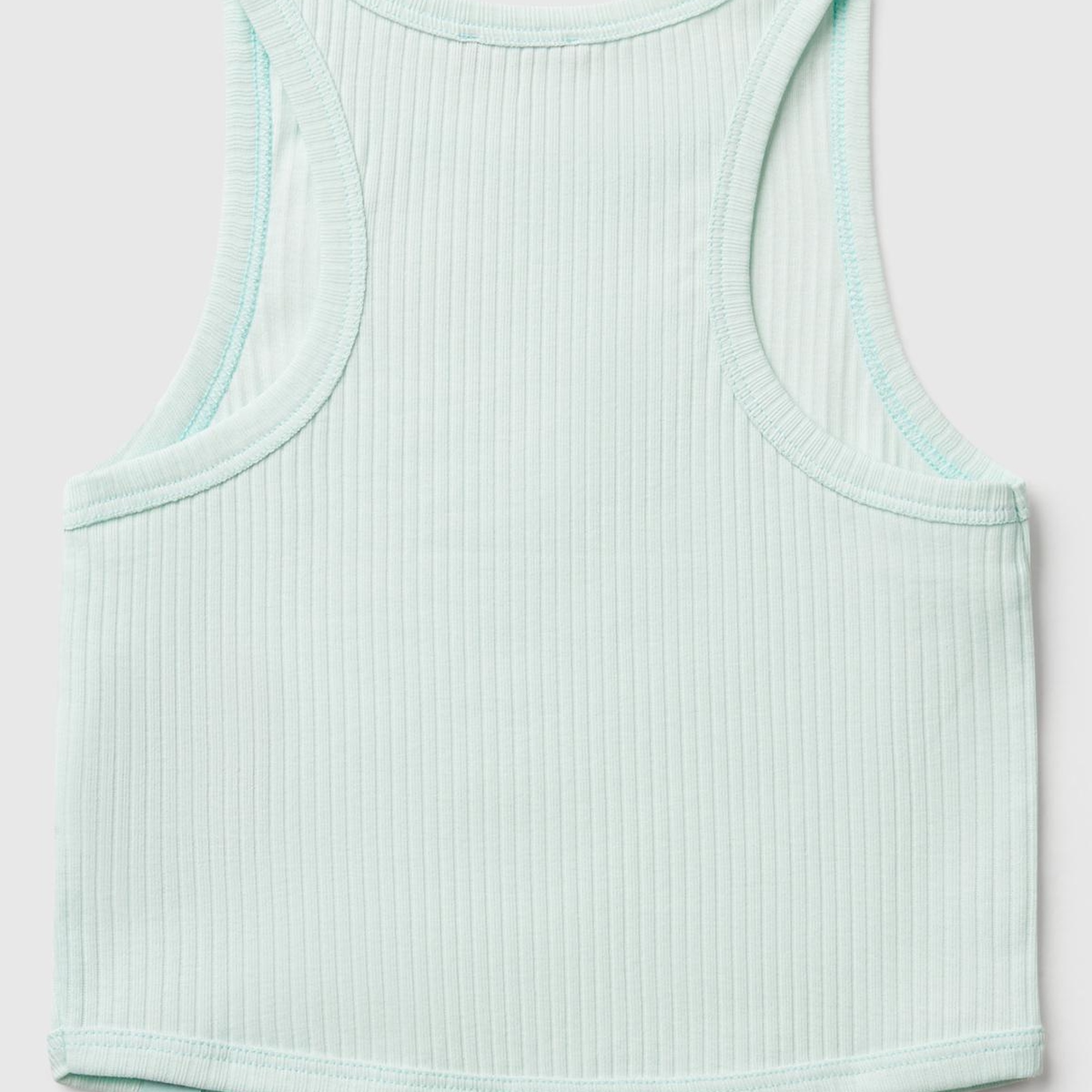 Kız Çocuk Su Yeşili Fitilli Crop Atlet