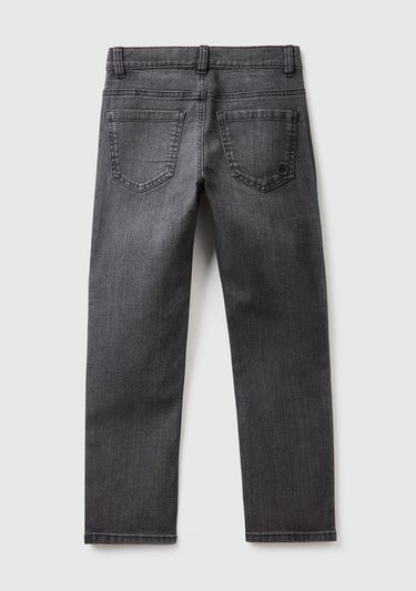  Erkek Çocuk Siyah 5 Cepli Slim Fit Denim Pantolon