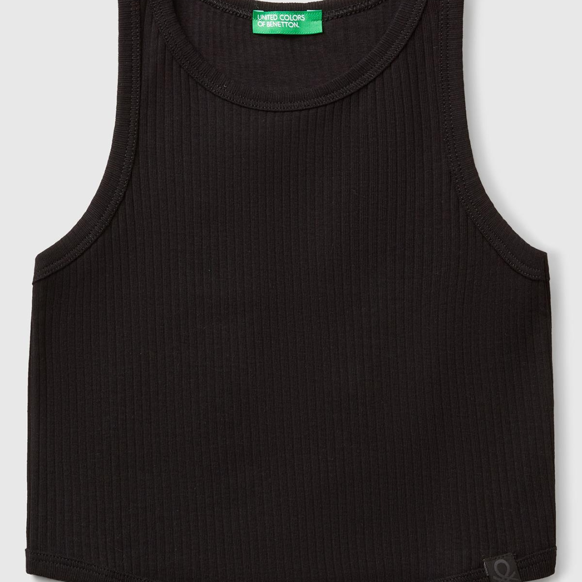 Kız Çocuk Siyah Fitilli Crop Atlet