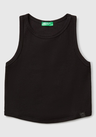  Kız Çocuk Siyah Fitilli Crop Atlet