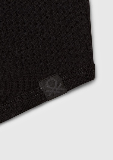  Kız Çocuk Siyah Fitilli Crop Atlet