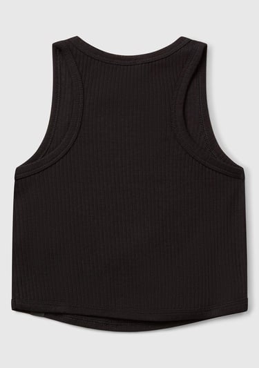  Kız Çocuk Siyah Fitilli Crop Atlet