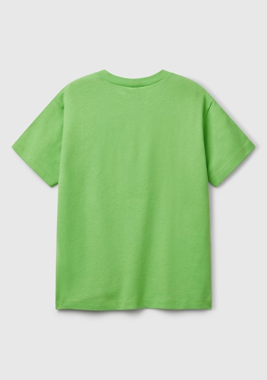  Erkek Çocuk Fıstık Yeşili Marvel Kahraman Baskılı Logo Etiketli T-Shirt