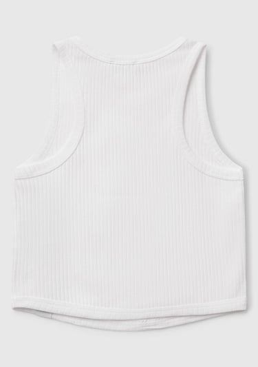  Kız Çocuk Beyaz Fitilli Crop Atlet