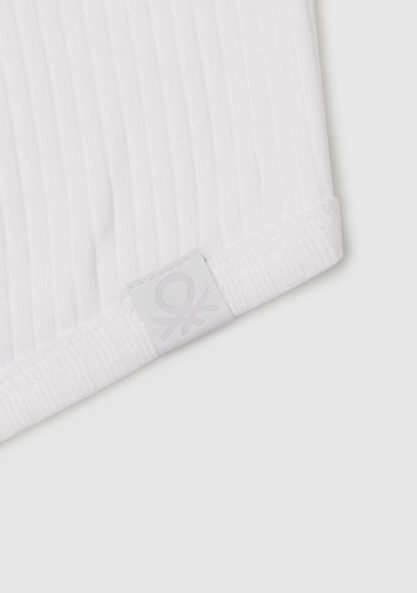  Kız Çocuk Beyaz Fitilli Crop Atlet