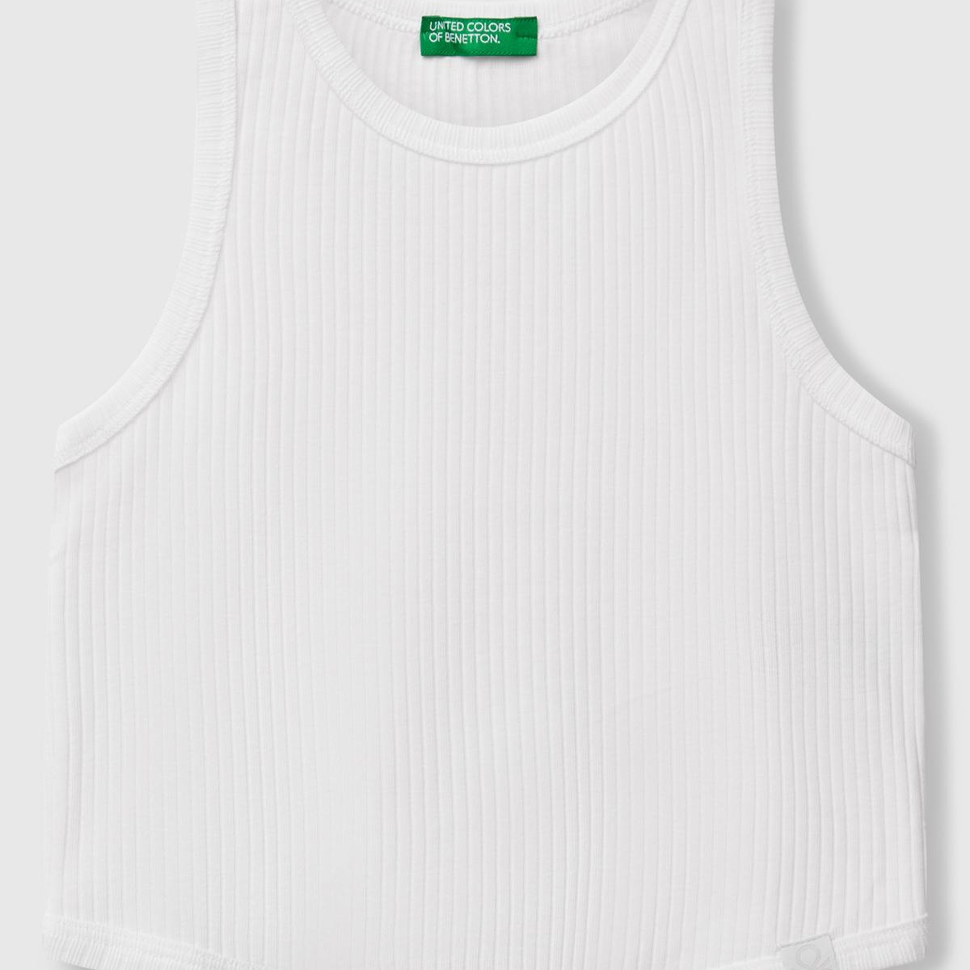 Kız Çocuk Beyaz Fitilli Crop Atlet