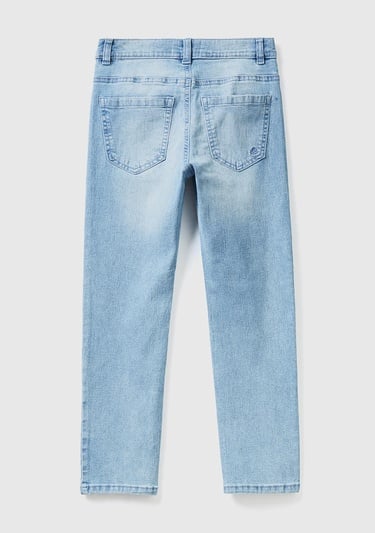  Erkek Çocuk Açık Denim 5 Cepli Slim Fit Denim Pantolon