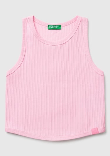  Kız Çocuk Pembe Fitilli Crop Atlet