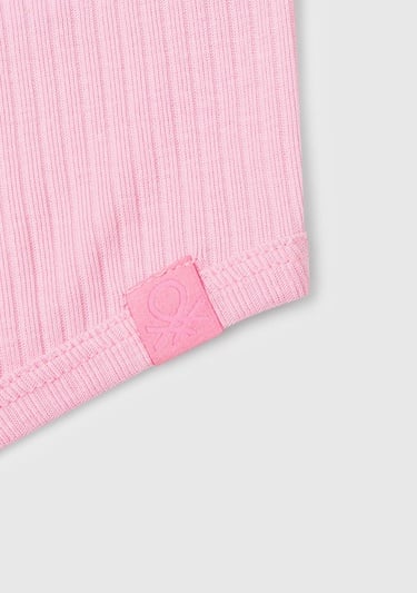  Kız Çocuk Pembe Fitilli Crop Atlet