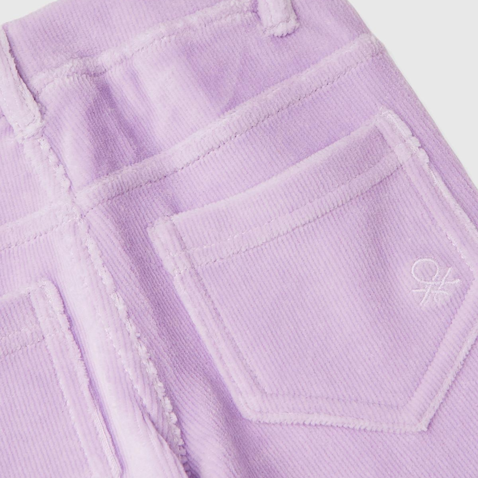 Kız Çocuk Lila Fitilli Kadife Tayt