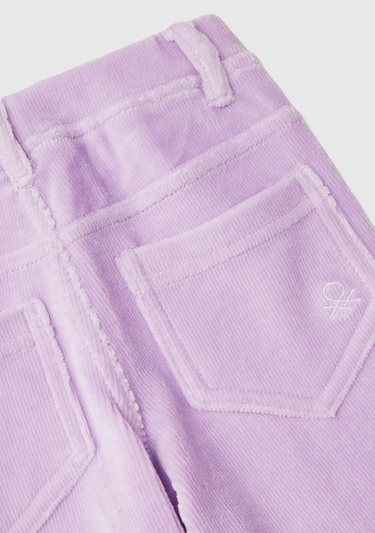  Kız Çocuk Lila Fitilli Kadife Tayt