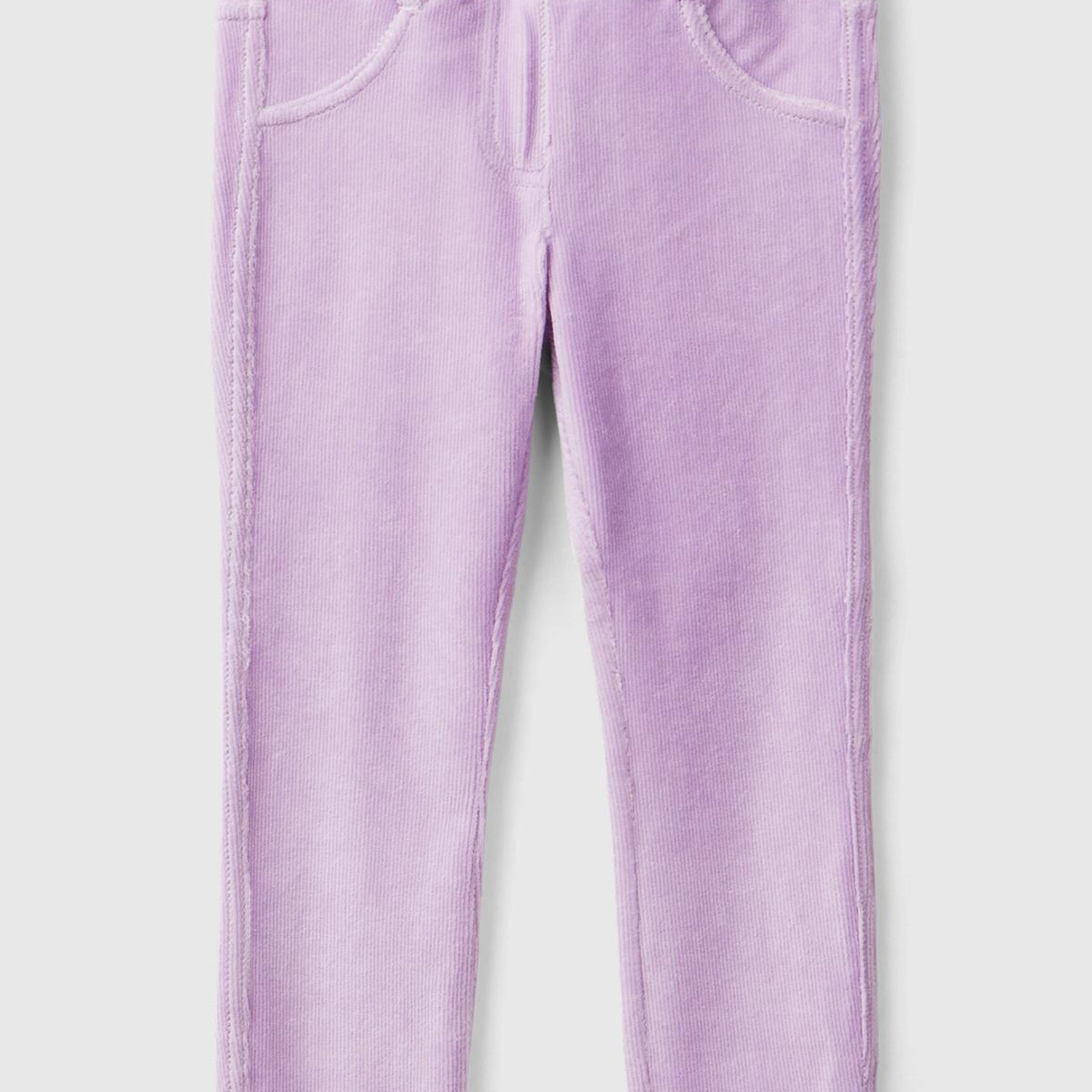 Kız Çocuk Lila Fitilli Kadife Tayt