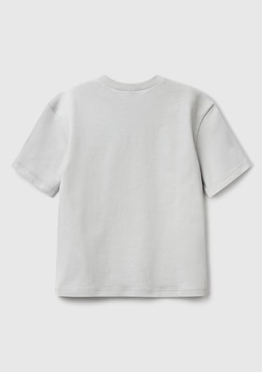  Erkek Çocuk Gri Melanj Marvel Kahraman Baskılı Logo Etiketli T-Shirt