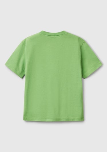  Erkek Çocuk Fıstık Yeşili Marvel Kahraman Baskılı Logo Etiketli T-Shirt