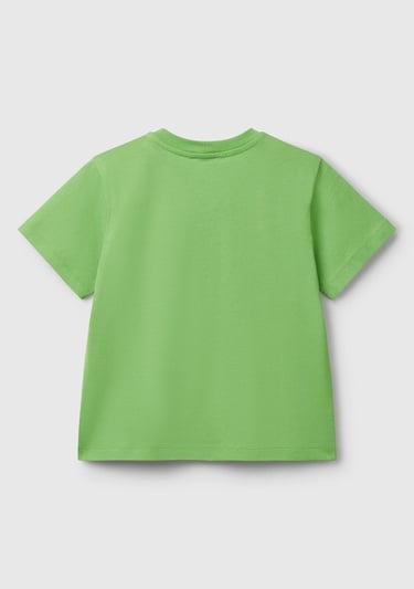  Erkek Çocuk Fıstık Yeşili Fotoğraf Baskılı Bisiklet Yaka T-Shirt