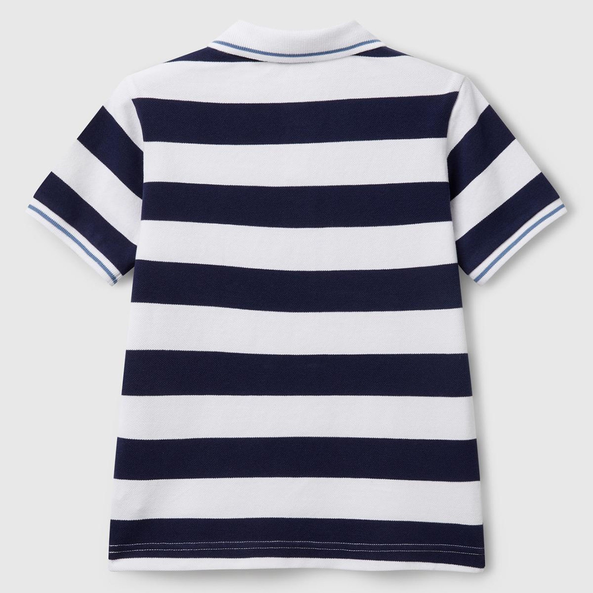 Erkek Çocuk Lacivert Mix Çizgili Logo İşlemeli Polo T-Shirt