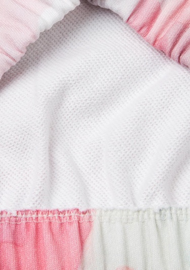  Kız Çocuk Pembe Mix Tamamı Desenli Logo Etiketli Ribanalı Sweatshirt