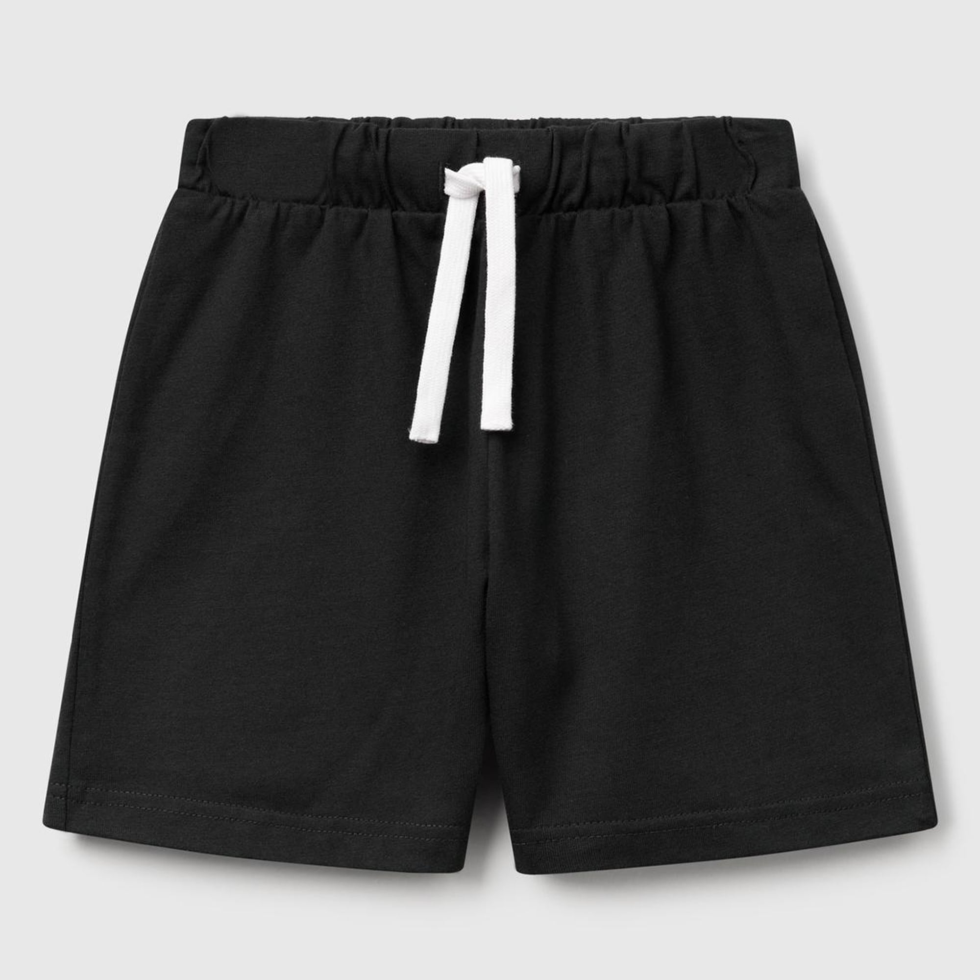 Erkek Çocuk Siyah Benetton Logolu Bermuda Penye Şort