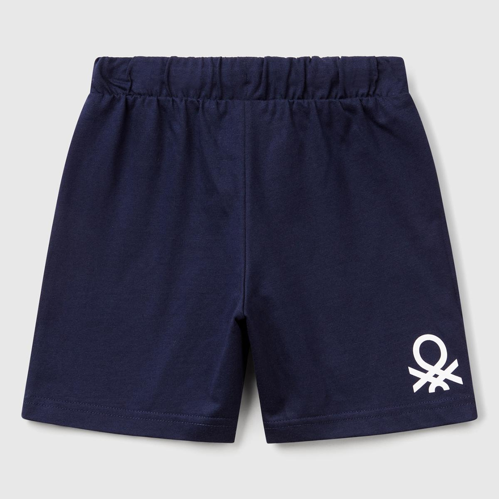 Erkek Çocuk Lacivert Benetton Logolu Bermuda Penye Şort