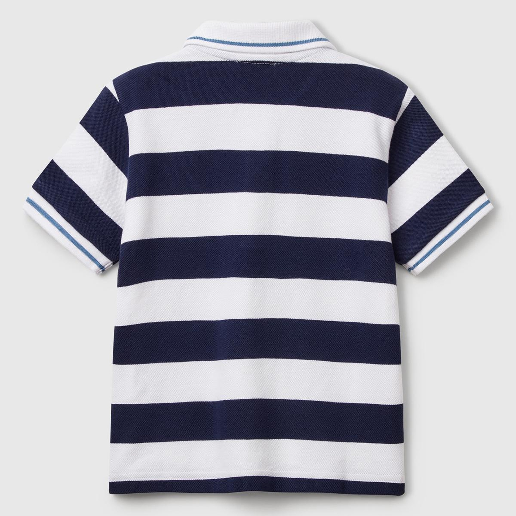 Erkek Çocuk Lacivert Mix Çizgili Logo İşlemeli Polo T-Shirt