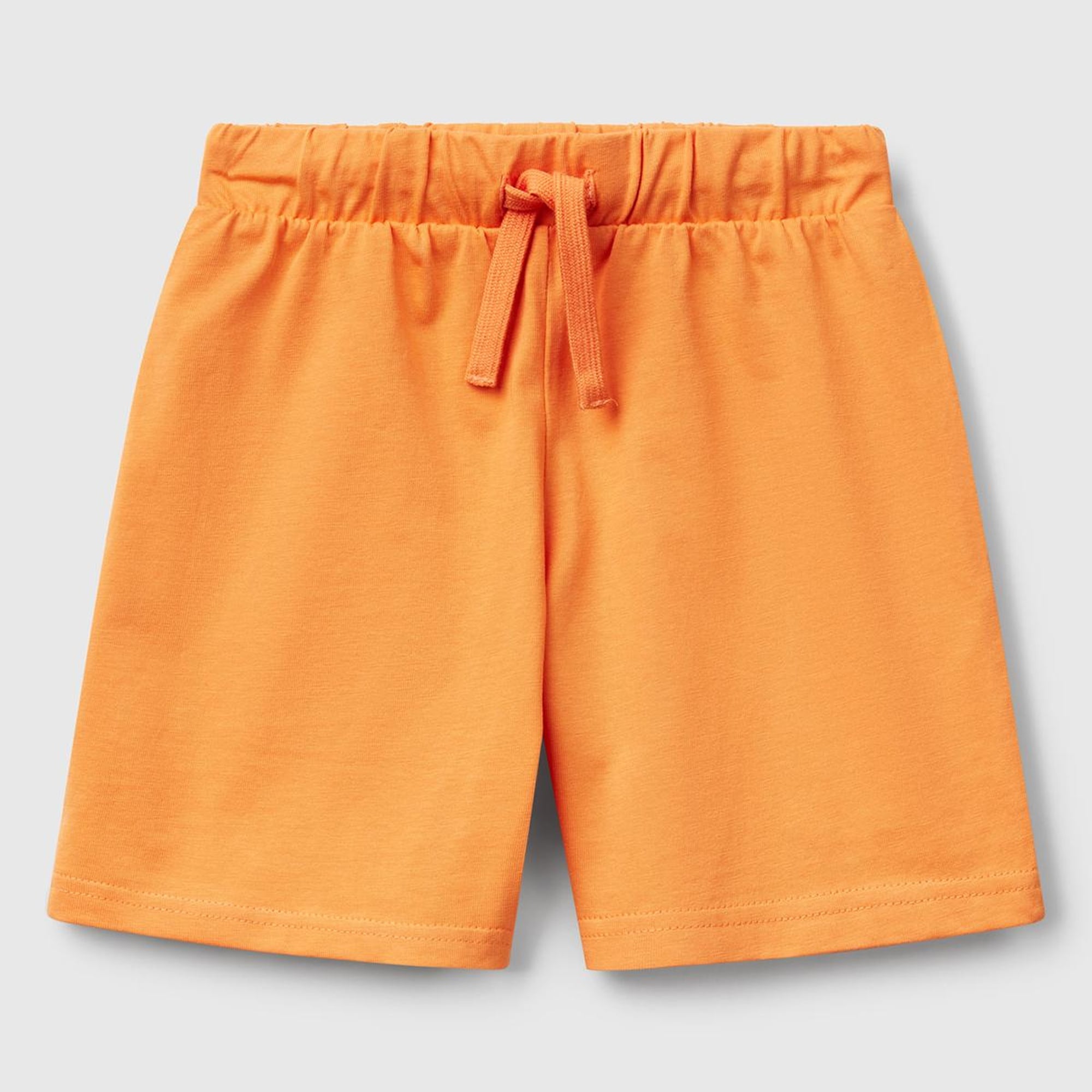 Erkek Çocuk Turuncu Benetton Logolu Bermuda Penye Şort