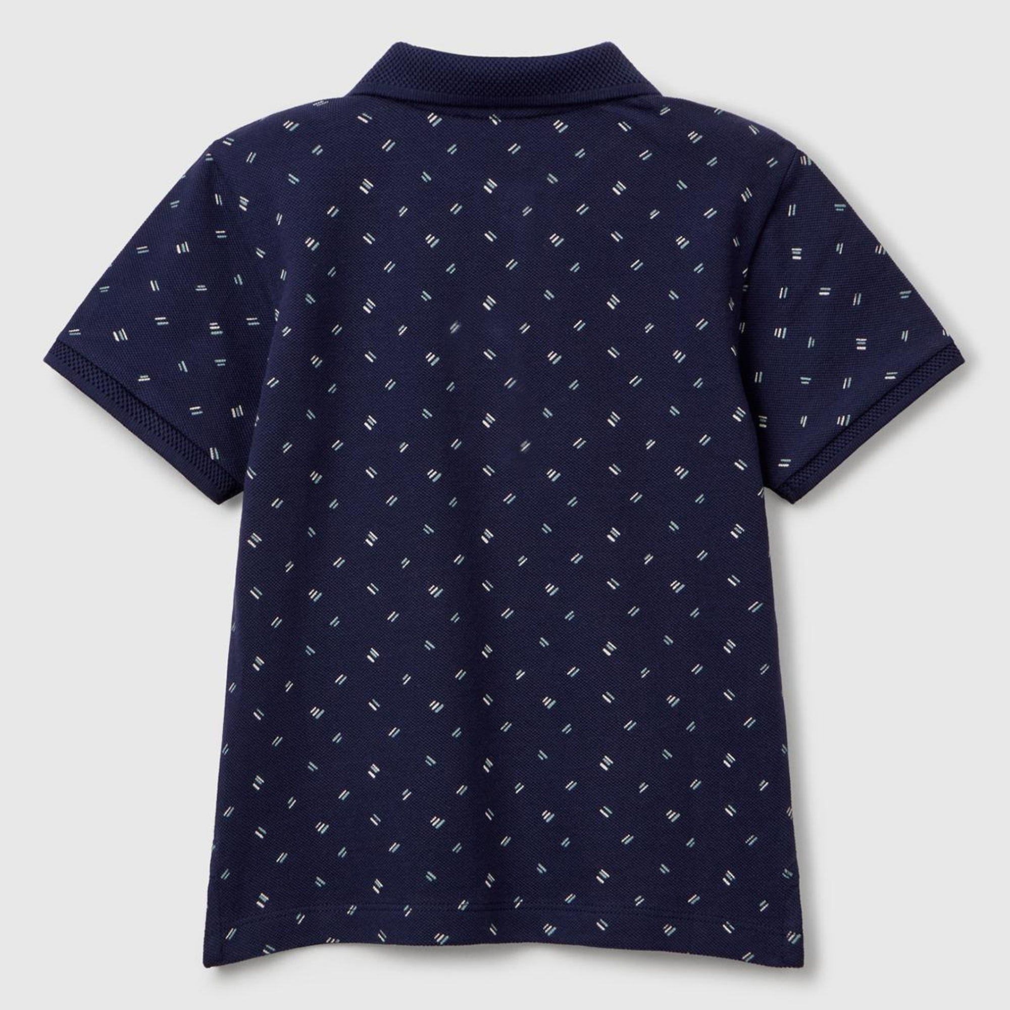 Erkek Çocuk Lacivert Puantiye Desenli Logo Detaylı Polo T-Shirt