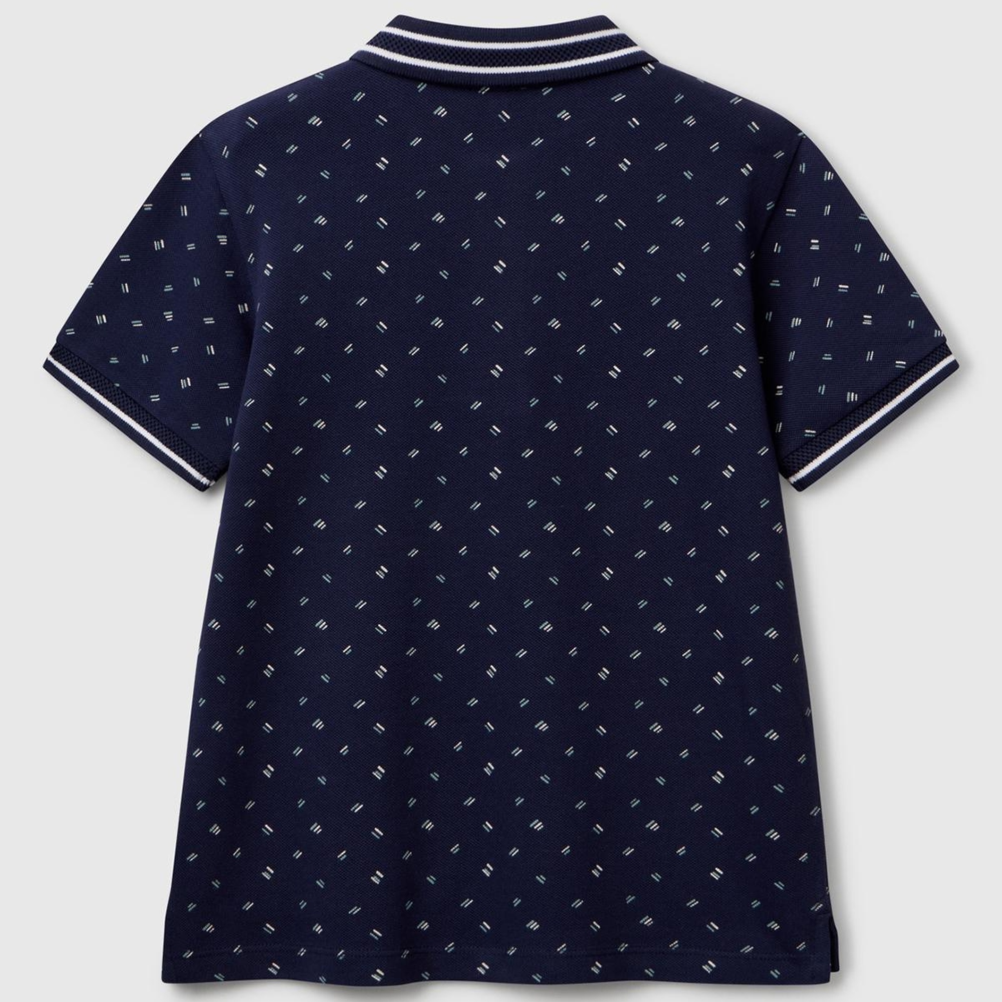 Erkek Çocuk Lacivert Desenli Çizgili Polo T-Shirt