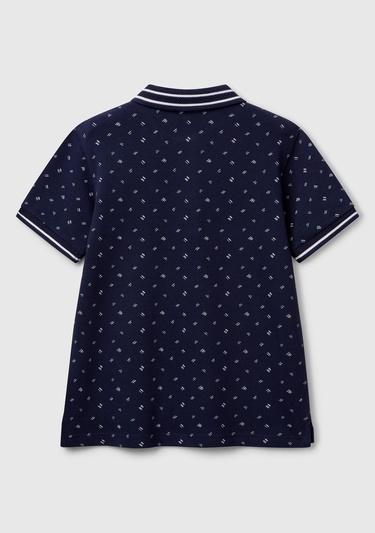  Erkek Çocuk Lacivert Desenli Çizgili Polo T-Shirt