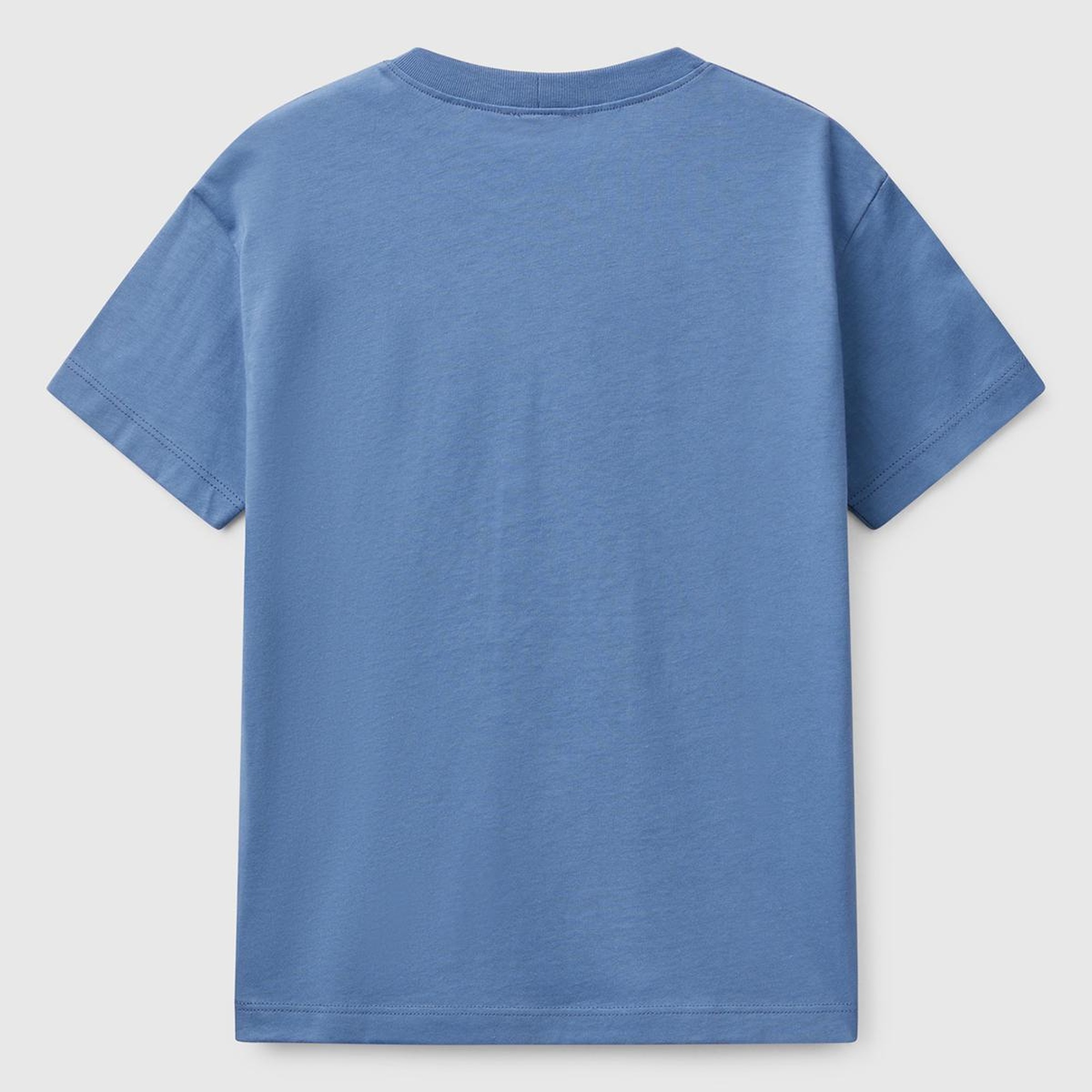 Erkek Çocuk Havacı Mavi Benetton Logo Baskılı T-Shirt