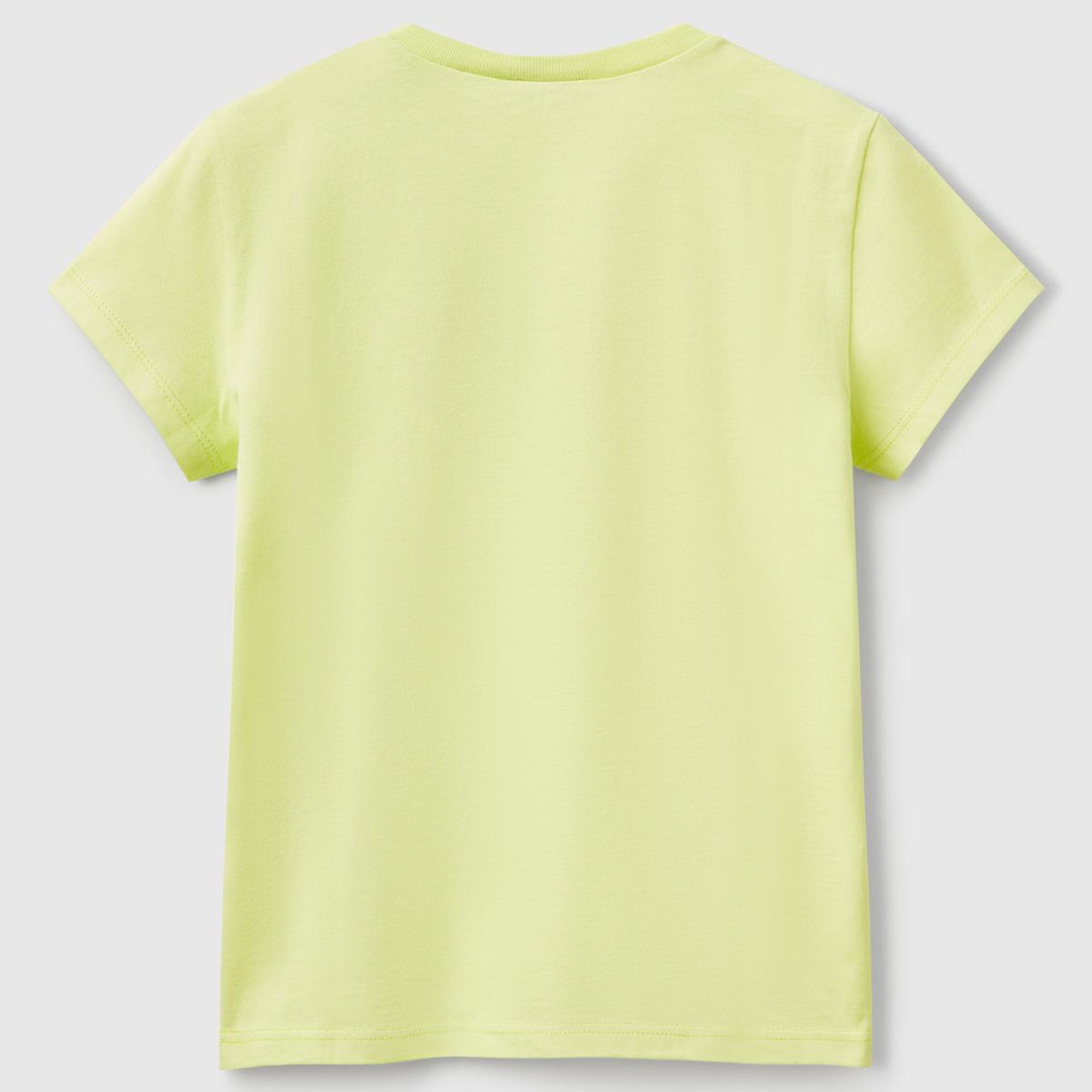 Kız Çocuk Sarı Simli Logo Baskılı T-Shirt