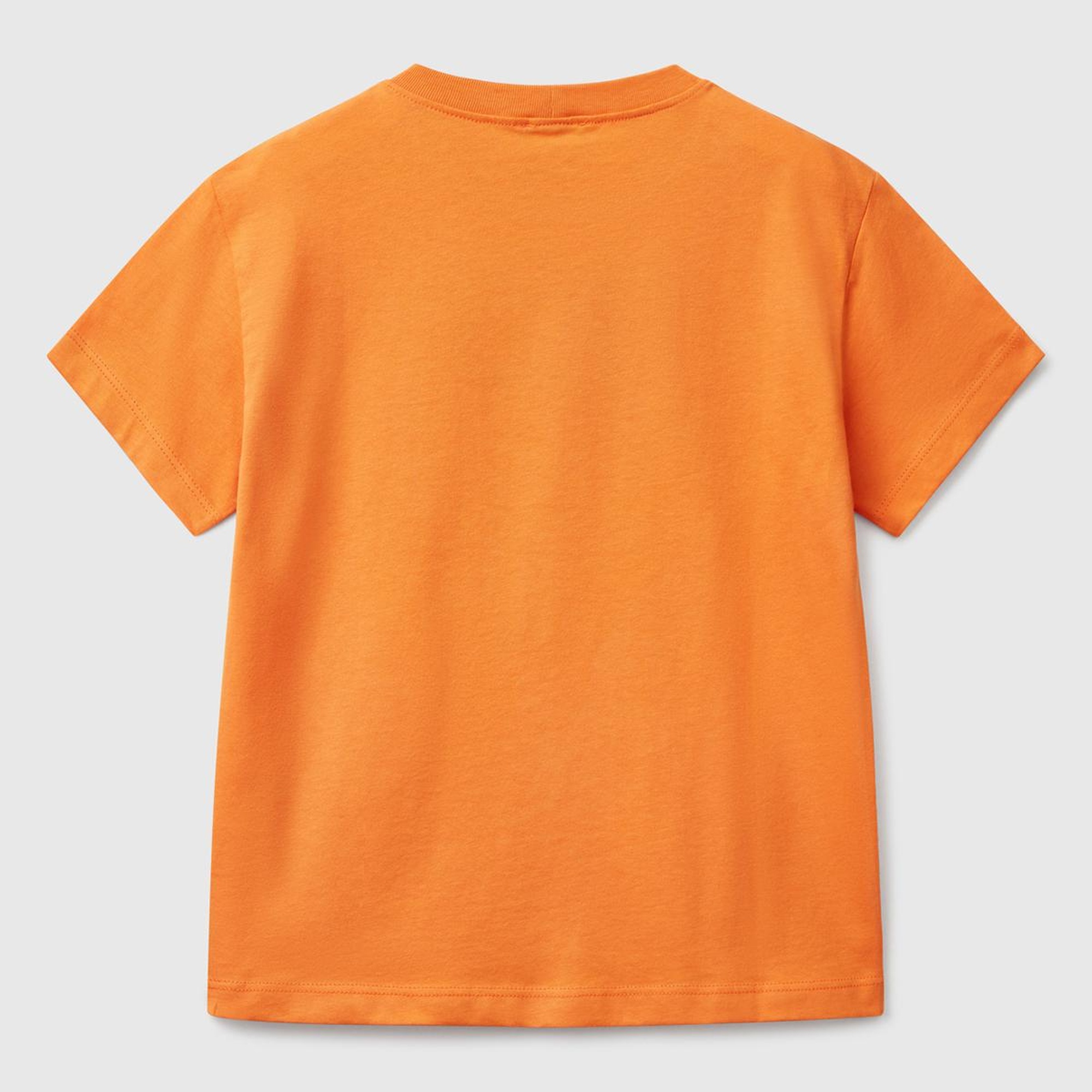 Erkek Çocuk Turuncu Benetton Logo Baskılı T-Shirt
