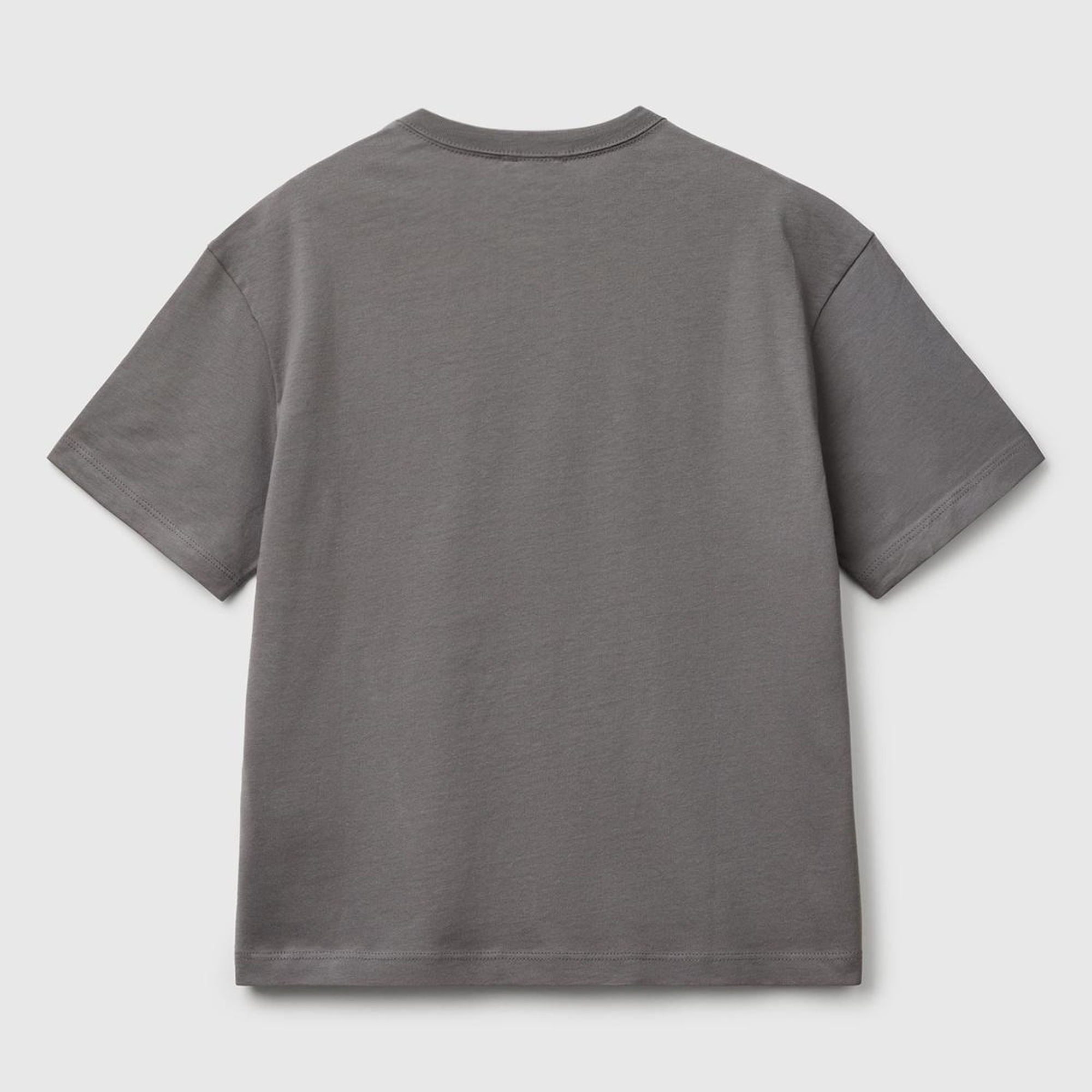 Erkek Çocuk Antrasit Logo Baskı Detaylı Oversize T-Shirt