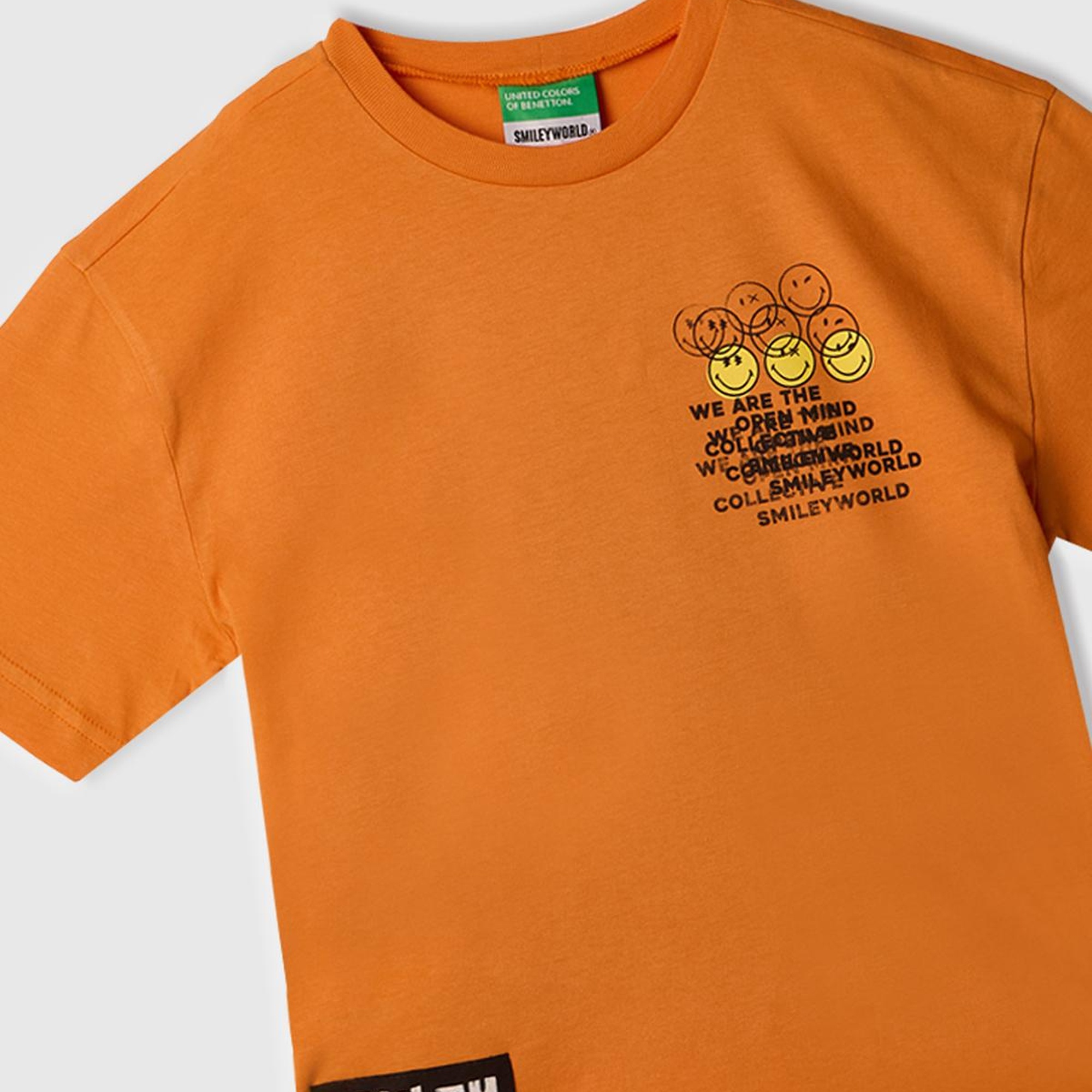 Erkek Çocuk Turuncu Smiley World Baskılı Logo Etiketli T-Shirt