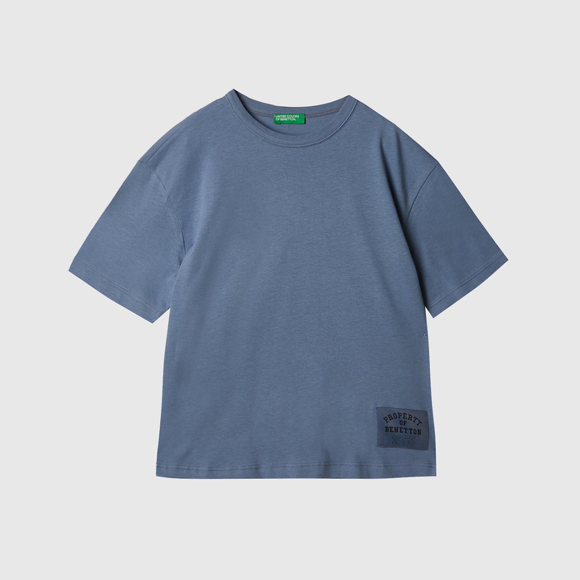 Erkek Çocuk Havacı Mavi Logo Baskı Detaylı Oversize T-Shirt