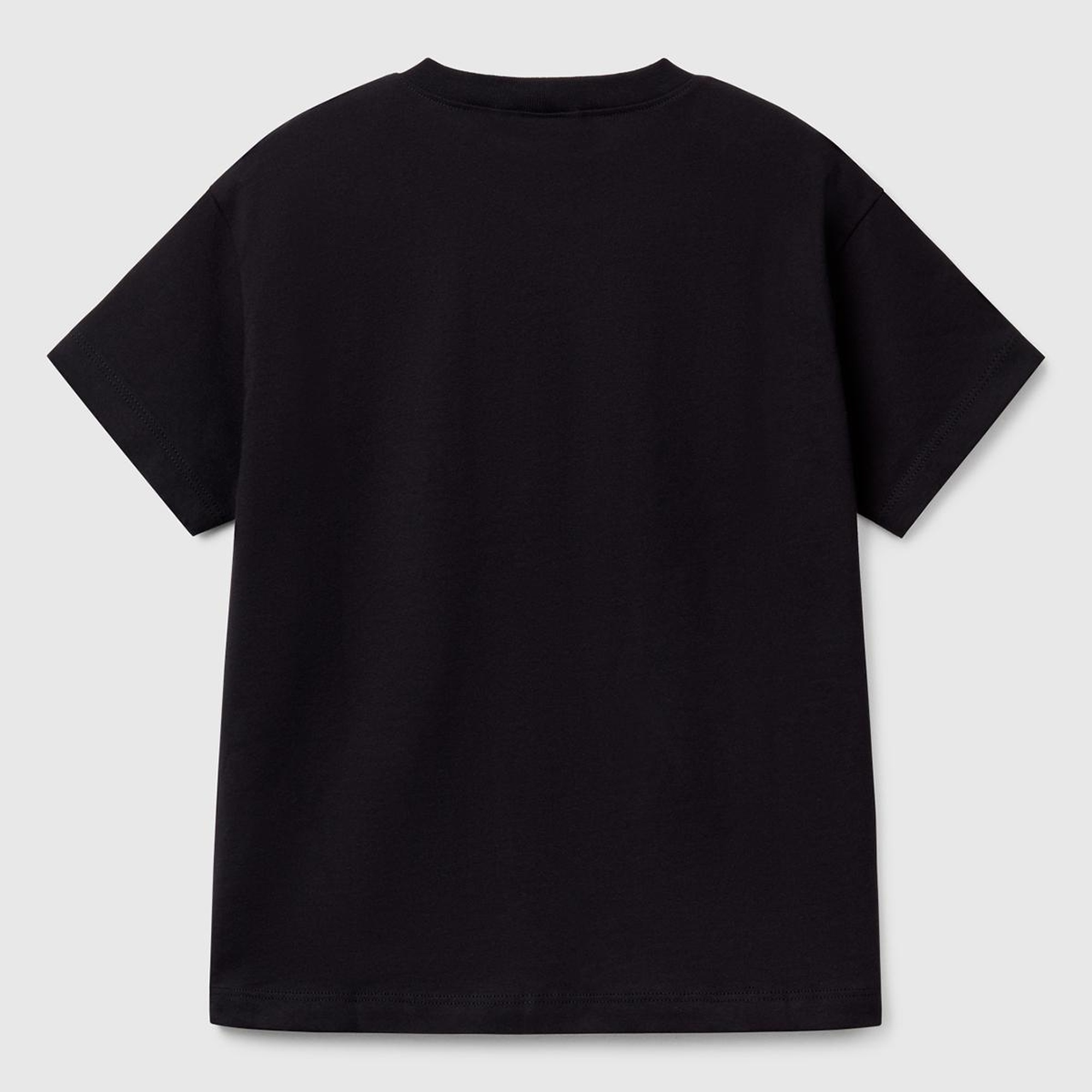 Erkek Çocuk Siyah Benetton Logo Baskılı T-Shirt