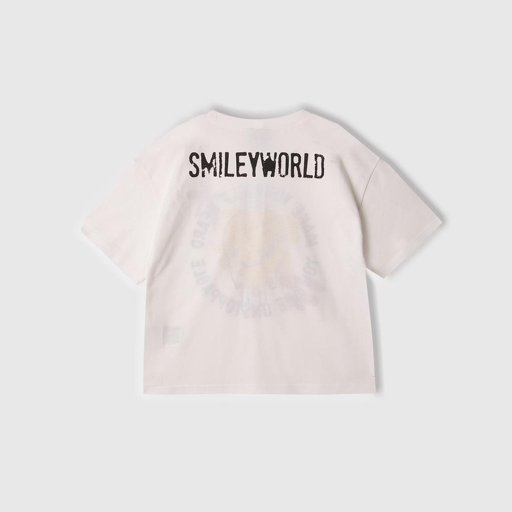 Kız Çocuk Beyaz Smiley World Baskılı Logo Etiketli T-Shirt