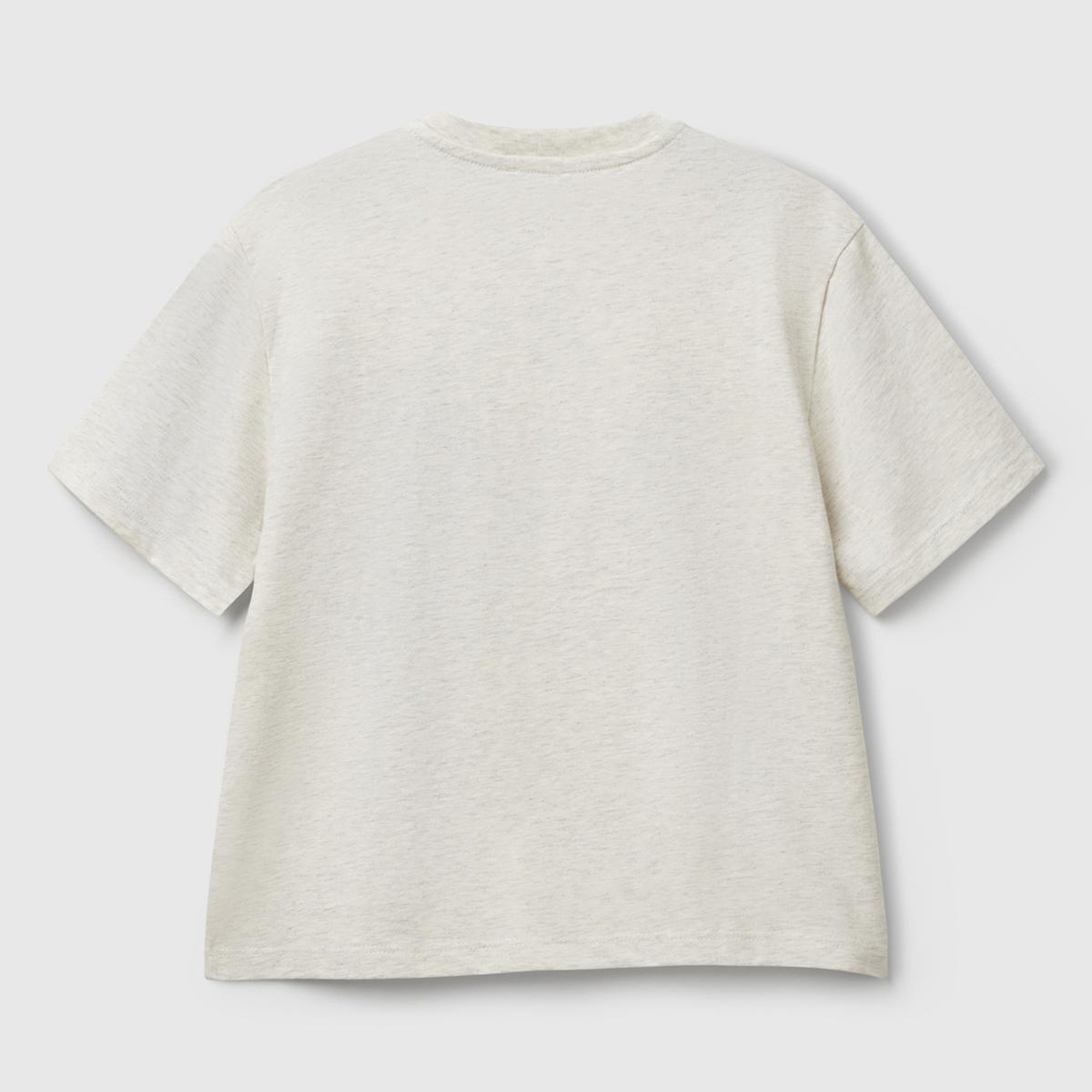 Erkek Çocuk Açık Gri Melanj Slogan Baskılı T-Shirt