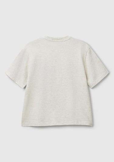  Erkek Çocuk Açık Gri Melanj Slogan Baskılı T-Shirt