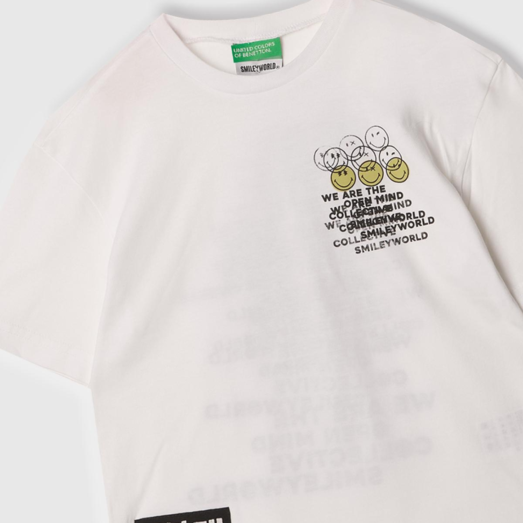 Erkek Çocuk Beyaz Smiley World Baskılı Logo Etiketli T-Shirt