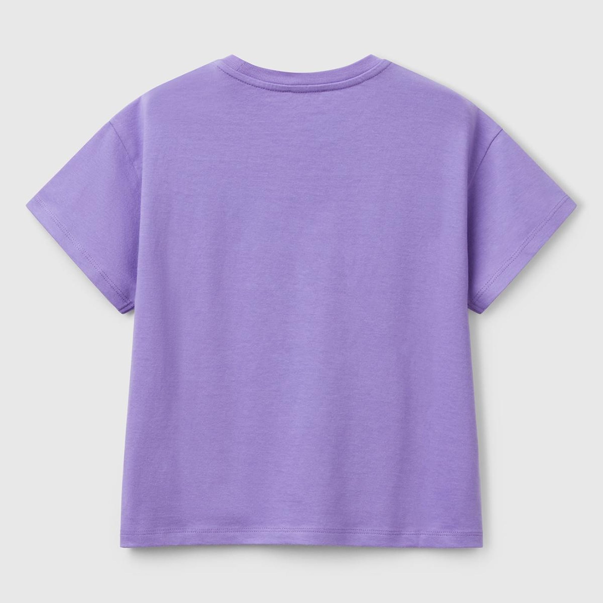 Kız Çocuk Mor Önü Payet İşlemeli Baskılı T-Shirt