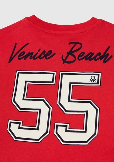  Erkek Çocuk Kırmızı Slogan Baskılı T-Shirt